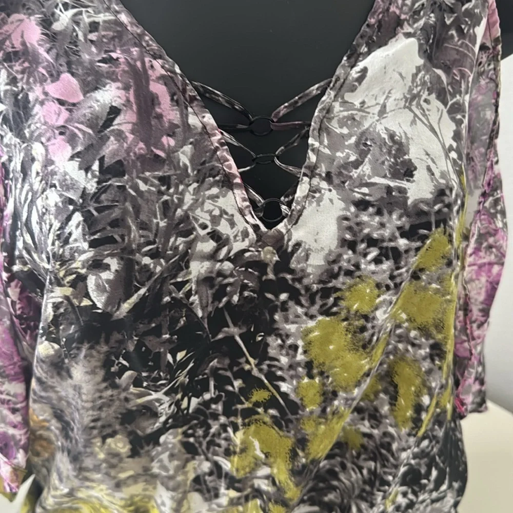 Leifsdottir 100% Silk Blouse – Size 0, Multicolor Boho Style - Picture 2 of 7